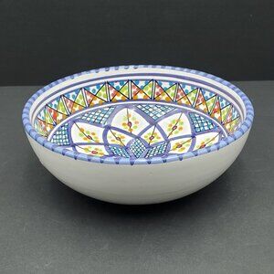 Tunisian Bowl Colorful Floral Soup Cereal Snack Decorator Bowl Made in Tunisia